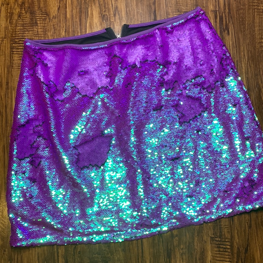 wild fable purple sequin skirt